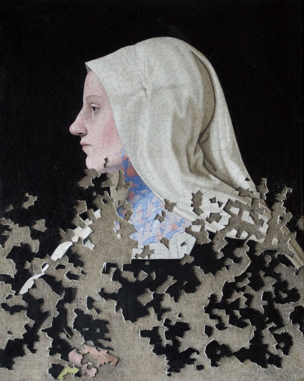 Tomasz Poznysz/ Pod Skórą 21-08-25 - Tomasz Poznysz, Portret kobiety, seria Pod skórą,  olej na płótnie, 40x50 cm, 2024